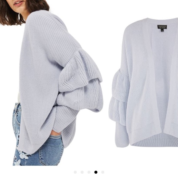 Topshop Ruffle Sleeve Sweater - Picture 3 of 7